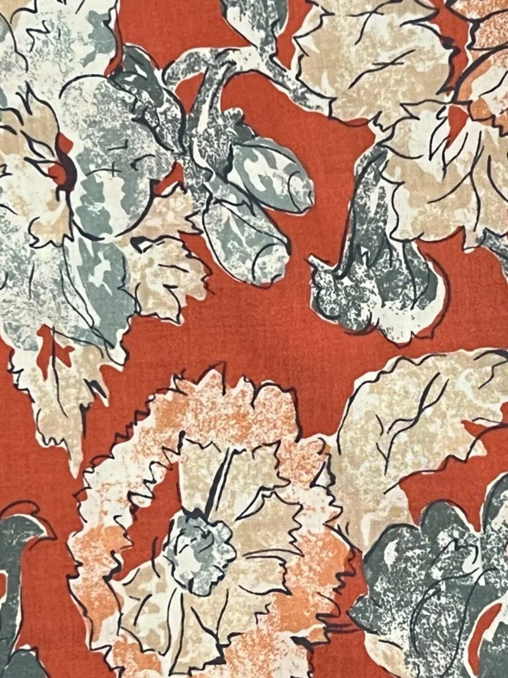 Laura Ashley Vtg Floral Cotton Midi Skirt, Pockets, Coral, 10